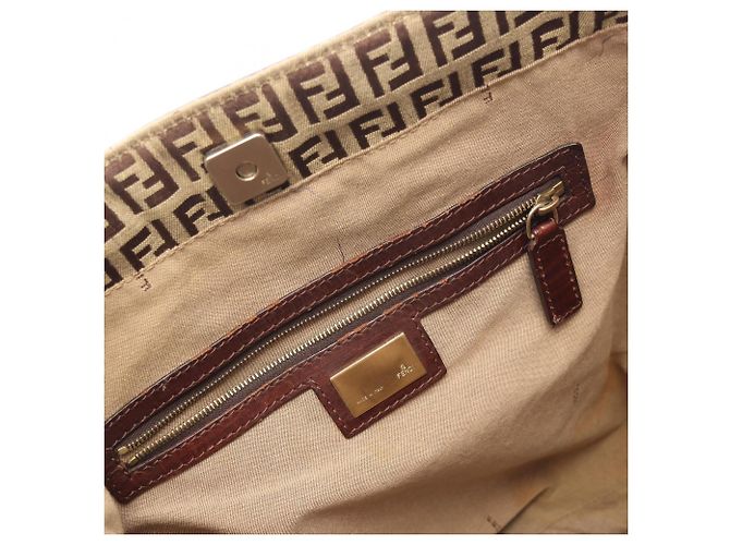 Fendi Zucchino Tote Bag Braun Beige - Ansicht 7