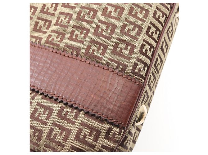 Fendi Zucchino Tote Bag Braun Beige - Ansicht 9