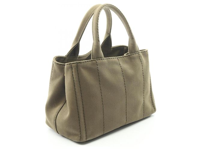 Prada Canapa Tote Bag aus Khaki-Canvas - Ansicht 2