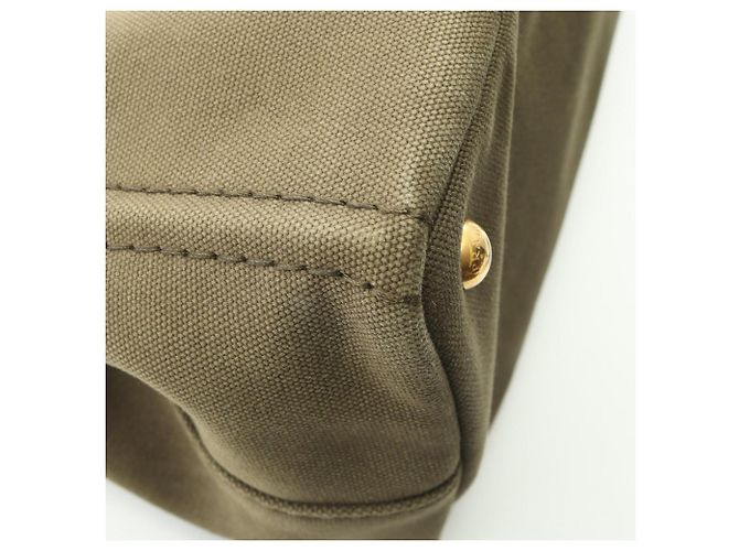 Prada Canapa Tote Bag aus Khaki-Canvas - Ansicht 7