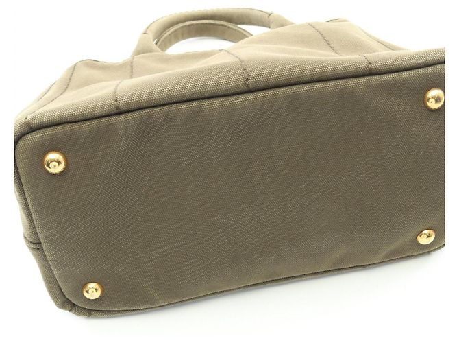 Prada Canapa Tote Bag aus Khaki-Canvas - Ansicht 8