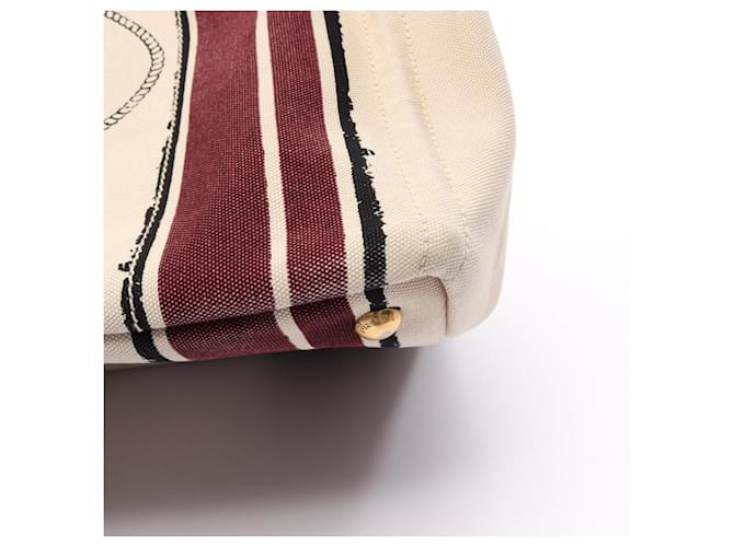 Borsa Tote Prada Canapa Nero Beige Bordò - vista 13