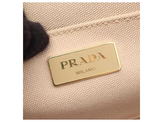 Borsa Tote Prada Canapa Nero Beige Bordò - vista 4