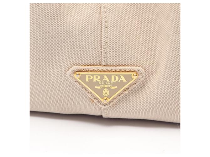 Borsa Tote Prada Canapa Nero Beige Bordò - vista 5