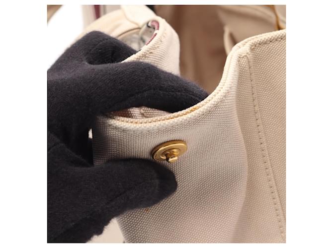 Borsa Tote Prada Canapa Nero Beige Bordò - vista 8
