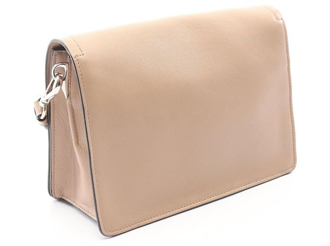 Borsa a tracolla in pelle beige Prada - vista 2