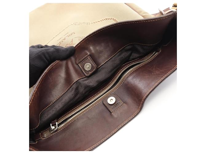 Borsa a tracolla PRADA LOGO JACQUARD Marrone Beige - vista 11