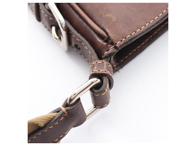 Borsa a tracolla PRADA LOGO JACQUARD Marrone Beige - vista 9