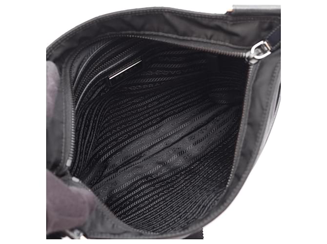 Saffiano Borsa a Spalla Prada TESSUTO + SAFFI Nero - vista 3