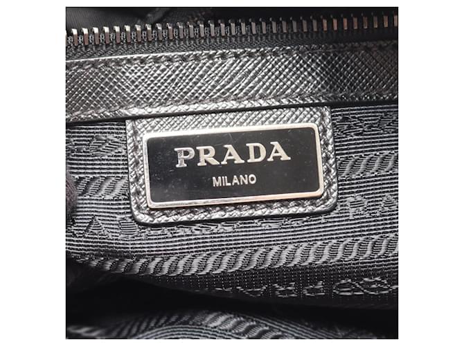 Saffiano Borsa a Spalla Prada TESSUTO + SAFFI Nero - vista 4