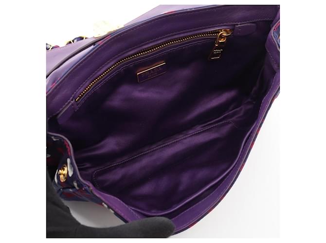 Borsa a tracolla in nylon Prada Bianco Rosso Blu navy - vista 3