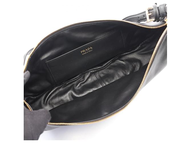Borsa a Spalla Prada Demi Lune Large Nero - vista 3