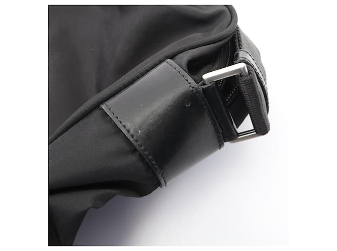 Borsa a tracolla con logo Triangle Prada Nero - vista 11