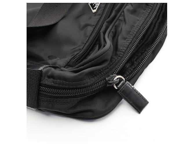 Borsa a tracolla con logo Triangle Prada Nero - vista 12