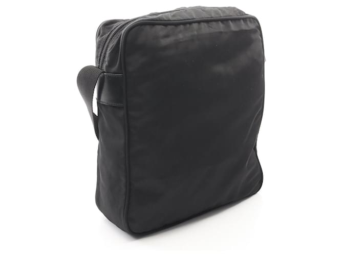 Borsa a tracolla con logo Triangle Prada Nero - vista 2