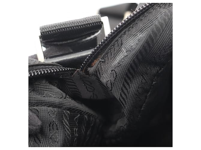 Borsa a tracolla con logo Triangle Prada Nero - vista 7