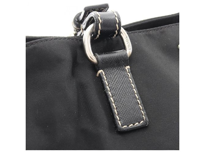Sac cabas Prada avec logo Triangle Noir - vue 10