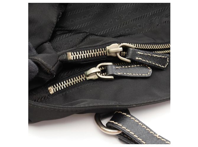 Sac cabas Prada avec logo Triangle Noir - vue 11