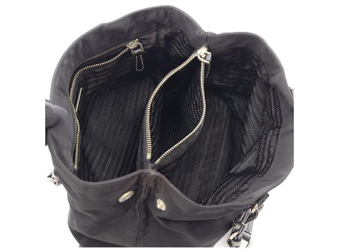 Sac cabas Prada avec logo Triangle Noir - vue 3
