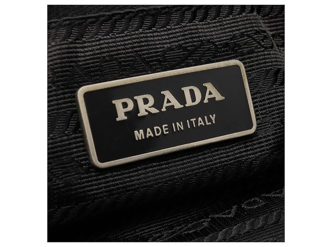 Sac cabas Prada avec logo Triangle Noir - vue 4