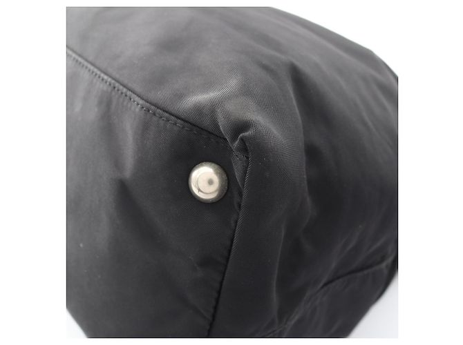 Sac cabas Prada avec logo Triangle Noir - vue 7