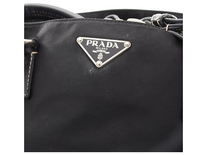 Sac cabas Prada avec logo Triangle Noir - vue 9