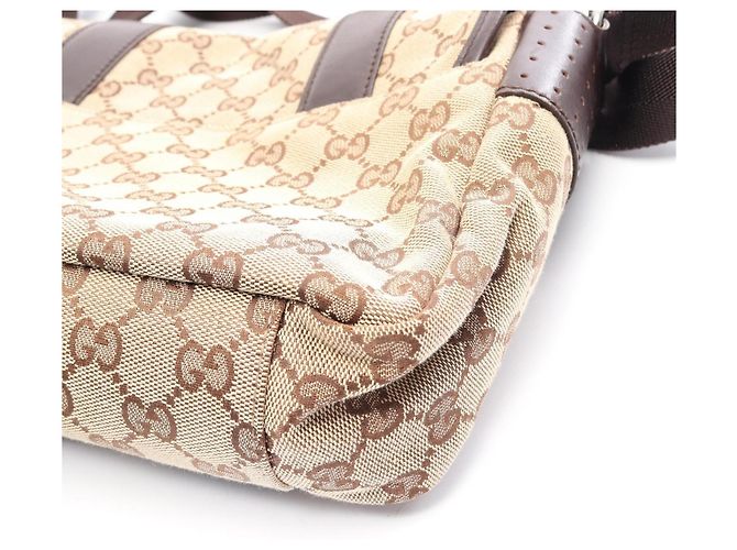 Borsa a Spalla Gucci GG Canvas Marrone Beige - vista 12