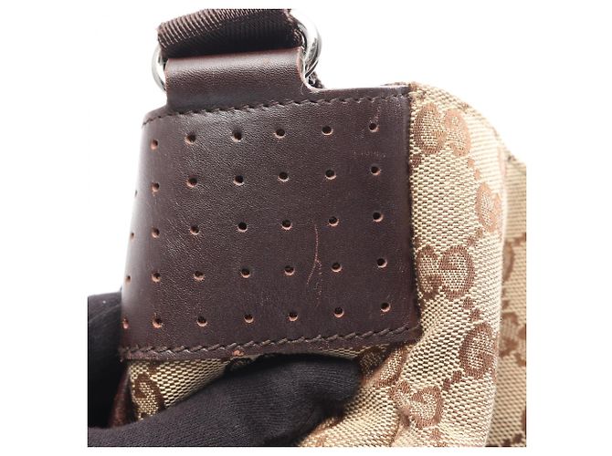 Borsa a Spalla Gucci GG Canvas Marrone Beige - vista 6