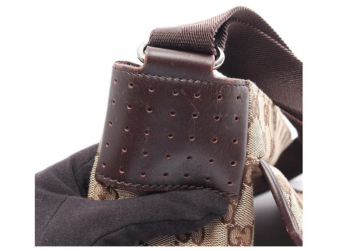 Borsa a Spalla Gucci GG Canvas Marrone Beige - vista 7