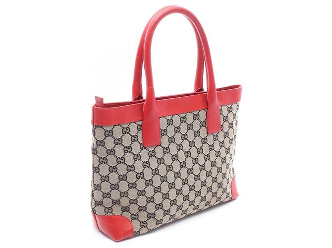 Borsa Tote Gucci GG Canvas Nero Rosso Beige - vista 2