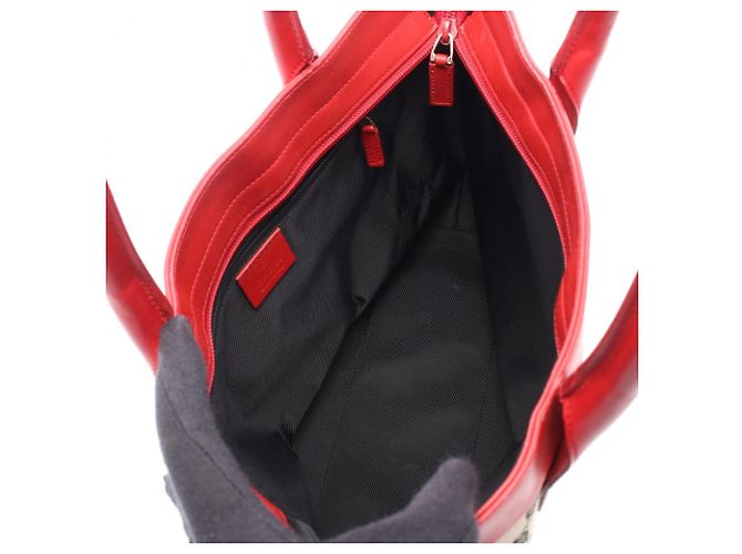 Borsa Tote Gucci GG Canvas Nero Rosso Beige - vista 3
