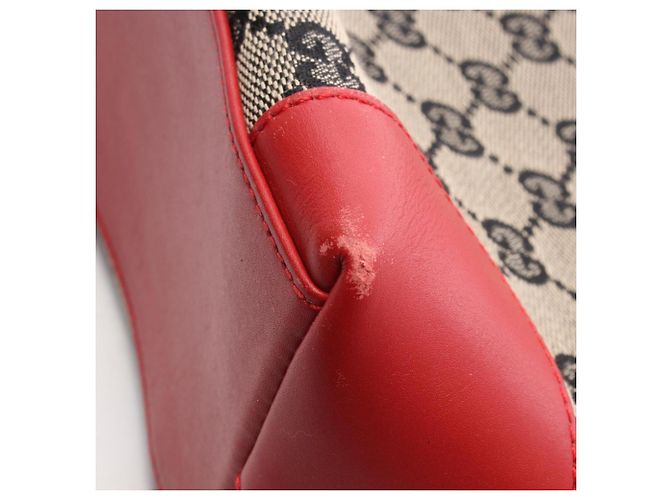 Borsa Tote Gucci GG Canvas Nero Rosso Beige - vista 7