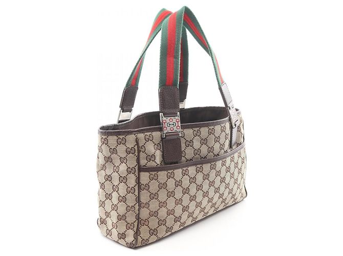 Borsa Gucci GG Canvas Horsebit Sherry Line Marrone Multicolore Beige - vista 2