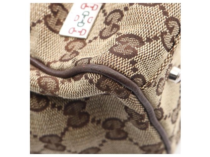 Borsa Gucci GG Canvas Horsebit Sherry Line Marrone Multicolore Beige - vista 5