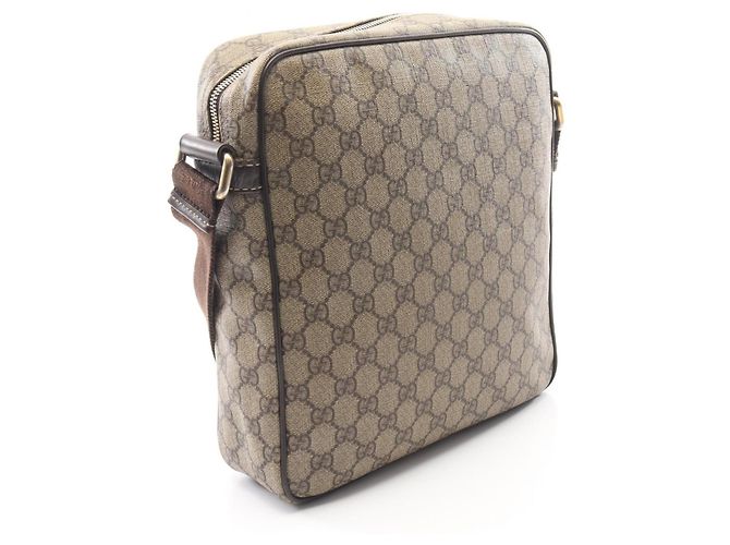 Borsa a Spalla Gucci GG Supreme Marrone Beige - vista 2