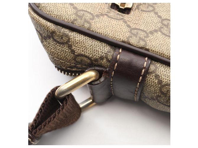 Borsa a Spalla Gucci GG Supreme Marrone Beige - vista 6