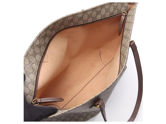 Gucci GG Supreme Medium Tote Bag Braun Beige - Ansicht 3