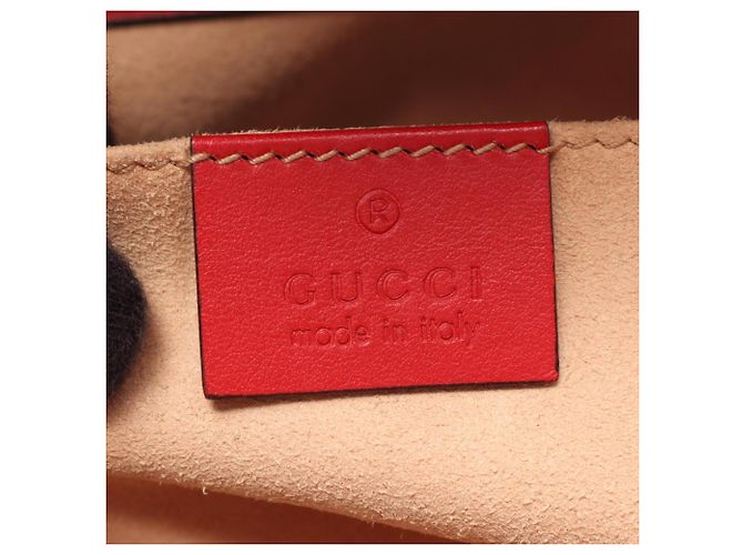Borsa a mano in pelle Gucci GG Marmont Rosso - vista 4