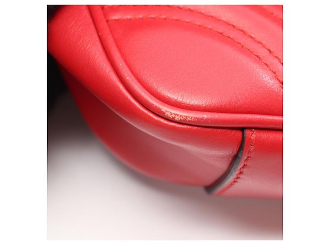 Borsa a mano in pelle Gucci GG Marmont Rosso - vista 5