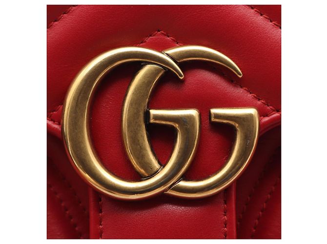 Borsa a mano in pelle Gucci GG Marmont Rosso - vista 6