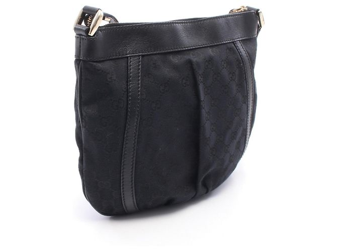 Borsa a tracolla Gucci Abbey in tela GG nera Nero - vista 2