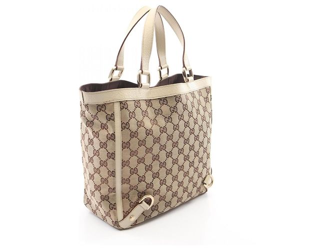 Borsa Tote Abbey GG Canvas di Gucci Beige Crudo - vista 2