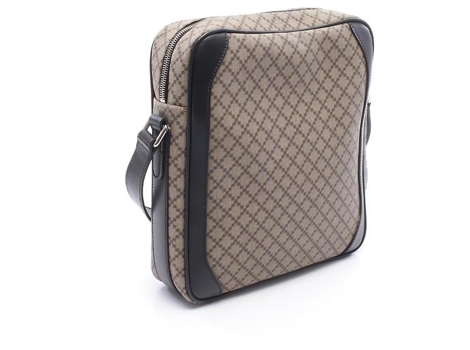 Borsa a Spalla Gucci Diamante Marrone Nero Beige - vista 2