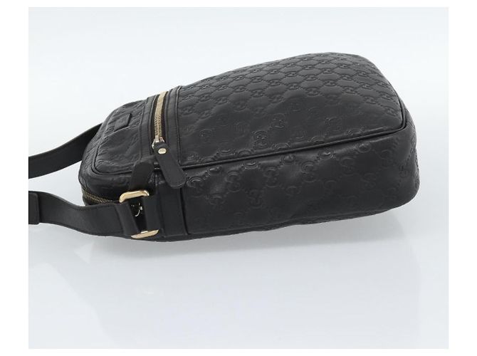 Borsa Messenger Gucci con zip frontale in pelle Guccissima Medium Nero - vista 3