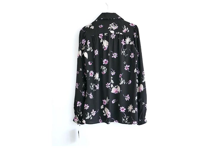 Valentino Blusa de seda floral Pre-Fall 2017 Negro Rosa - vista 5