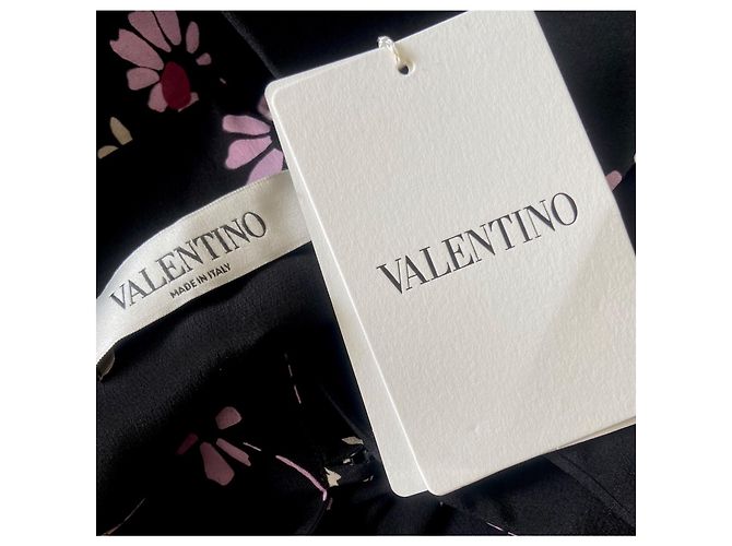 Valentino Blusa de seda floral Pre-Fall 2017 Negro Rosa - vista 7