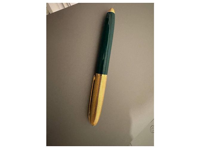 Stylo Roller Louis Vuitton Vert et Or Doré - vue 2