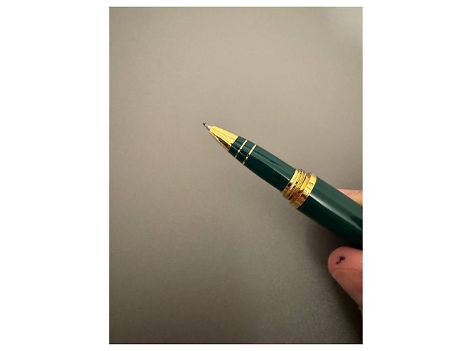 Stylo Roller Louis Vuitton Vert et Or Doré - vue 5