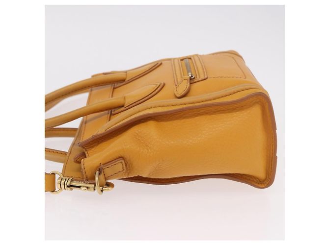 Céline Celine Luggage Smooth Leather Nano Giallo - vista 4