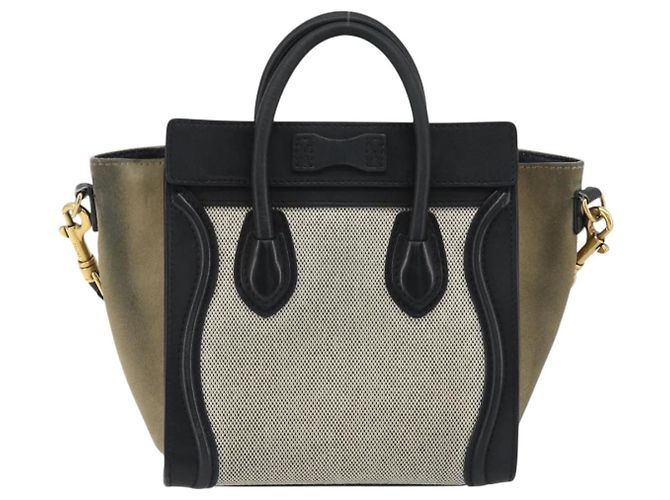Céline Celine Luggage Canvas y Leather Mini Castaño - vista 2